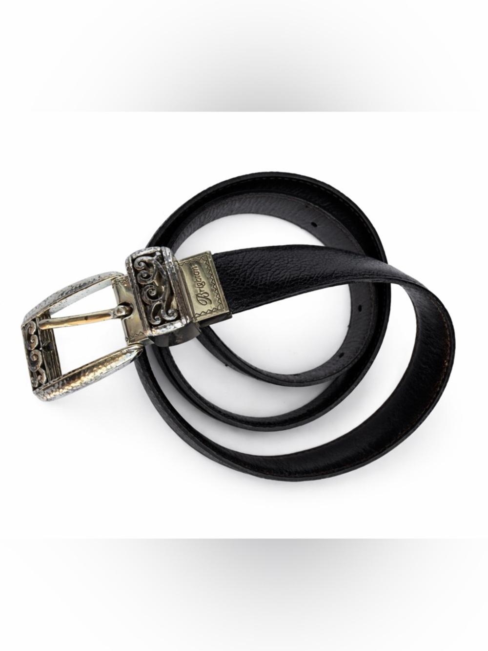 Brighton Belt Reversible Black Brown Silver hardware